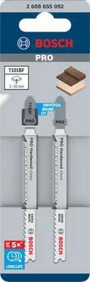Hojas de sierra de calar Bosch PRO Hardwood clean T101BF de 100 mm (2 unidades).
